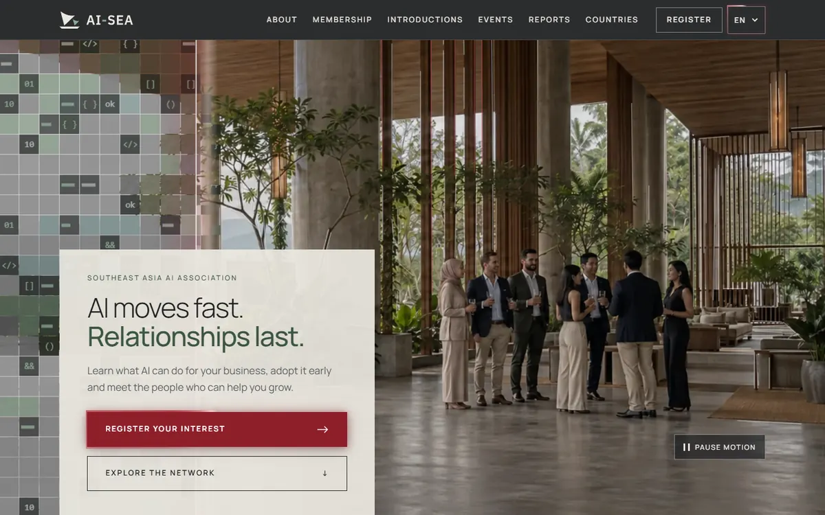 AI-SEA home page, the Southeast Asia AI association site